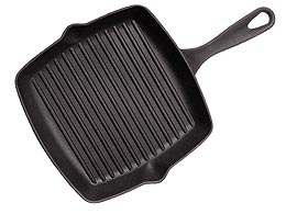 Чугунная сковорода - гриль без крышки