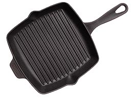 Чугунная сковорода - гриль без крышки