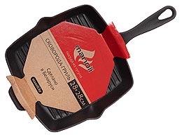 Чугунная сковорода - гриль без крышки